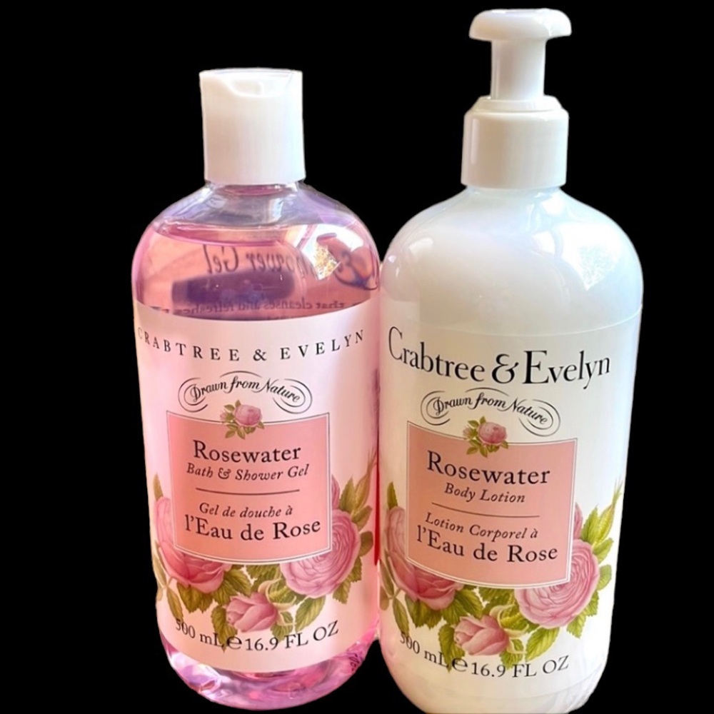 Crabtree & Evelyn Rosewater Set of Bath/Shower Gel & Body Lotion 🌹NEW 🌹